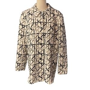 Dennis‎ Basso Women's Design Jacquard Knit Button-Front Jacket Size 14